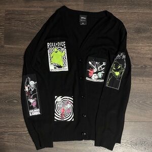 Disney The Nightmare Before Christmas Black Graphic Cardigan Sweater